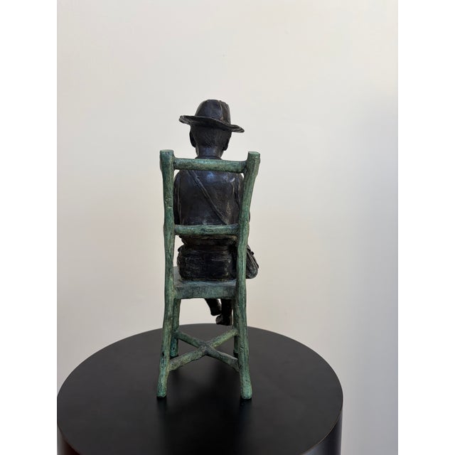 Maitland-Smith Verdigris Bronze Flute Boy Sculpture For Sale In New York - Image 6 of 15
