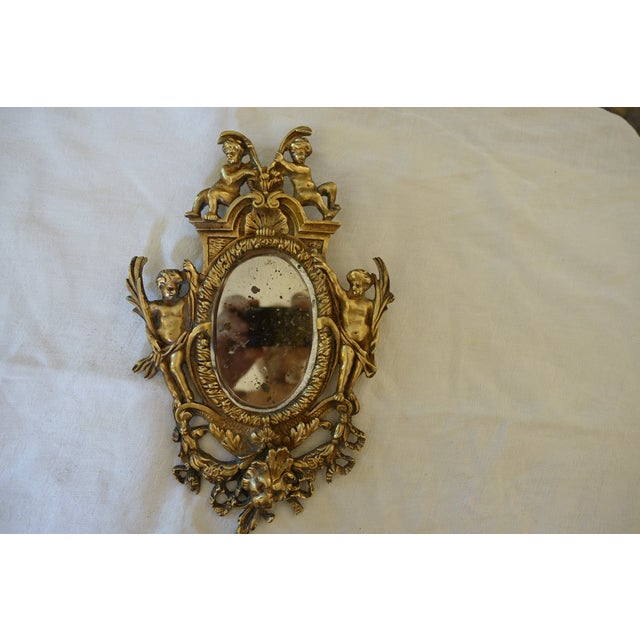 Metal 19th Century Baroque Gilt Bronze Mirror by Charles Casier For Sale - Image 7 of 7