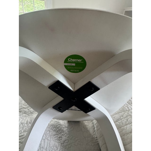 Norman Cherner Authentic Cherner Chair Company White Molded Plywood Counter Stool For Sale - Image 4 of 4