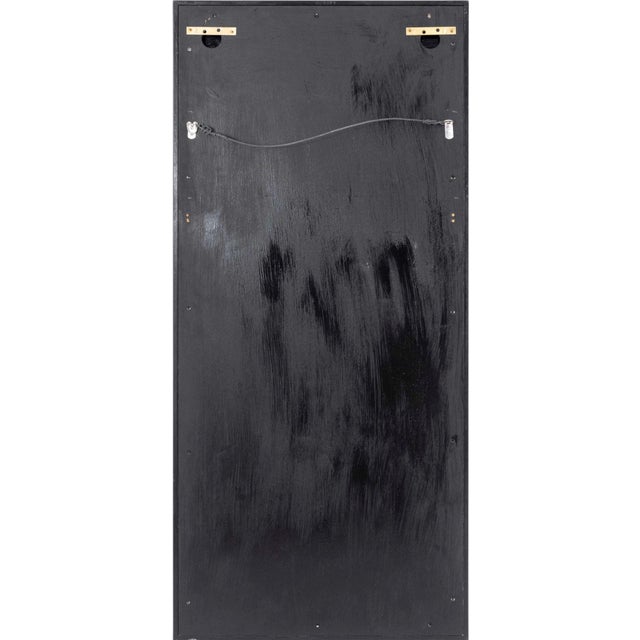 Late 20th Century Art Deco Style Lacquered Wood Beveled Glass Mirror For Sale - Image 5 of 5