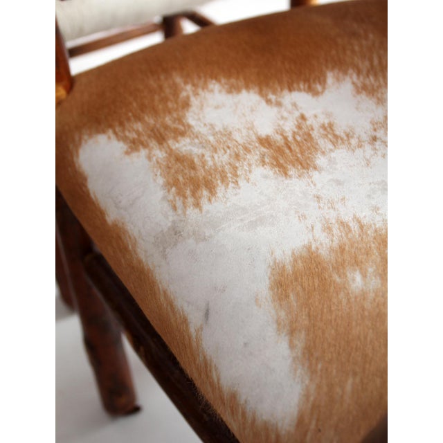 Mid 20th Century Vintage Old Hickory Hair on Hide Armchairs Set 4 For Sale - Image 5 of 18