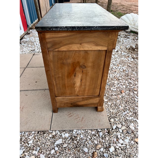 Wood French 19th Century Louis Philippe Bleached Solid Walnut Marble Top Commode For Sale - Image 7 of 12