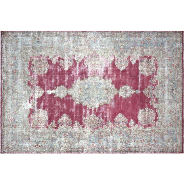 Textile 1950s Persian Kerman Rug For Sale - Image 7 of 7