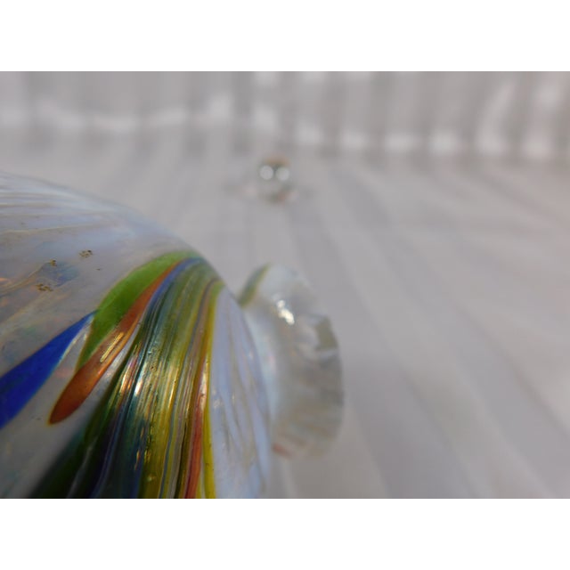White 1980s White and Multicolor Art Glass Perfume Bottle For Sale - Image 8 of 8