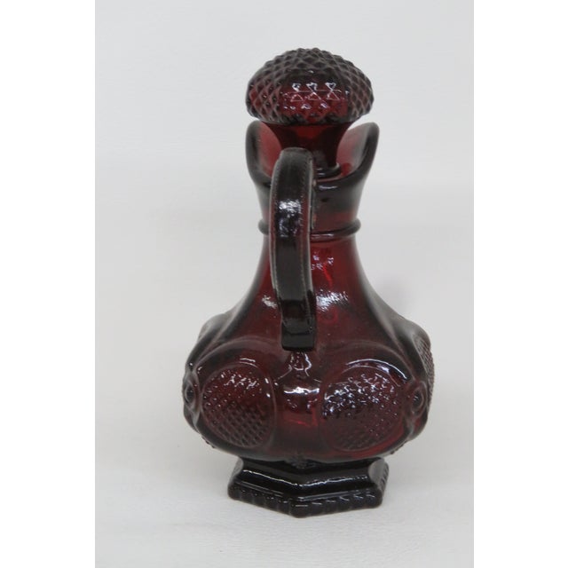 Late 20th Century Avon Cape Cod Collection Ruby Red Glass Cruet Oil and Vinegar 4541b For Sale - Image 4 of 9