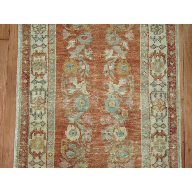 Antique Orange Turkish Floral Runner - 2'4" x 11'2" For Sale In New York - Image 6 of 8