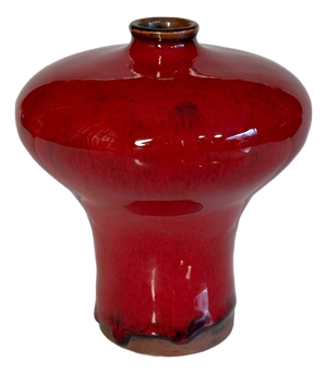 Vintage Oxblood Glazed Studio Ceramic Art Vase, 1960s