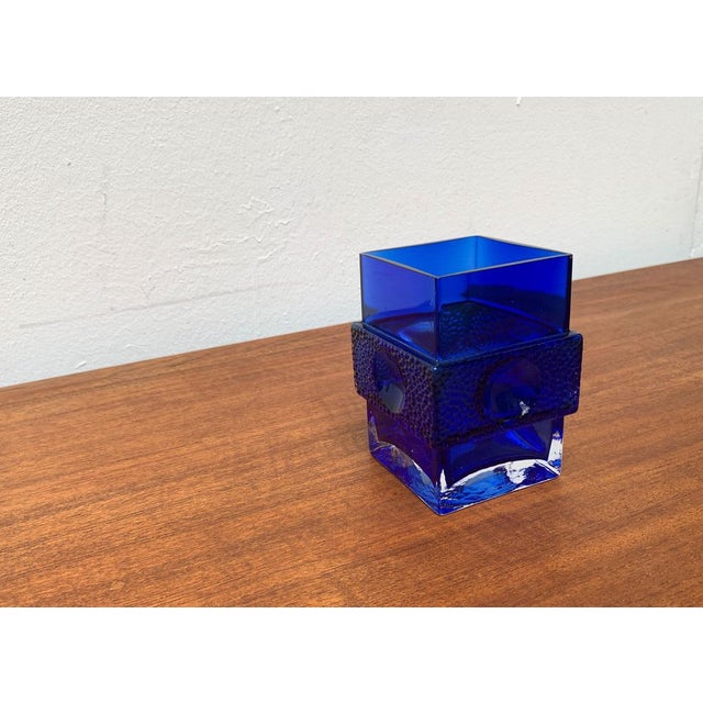 Space Age Glass Block Vase, 1960s For Sale - Image 11 of 18