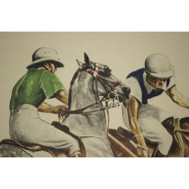 Classic Louis Claude pencil signed (LR) 'French 'Polo' colour plate! Art: 23" x 17 1/2" Frame: 28 3/4" x 23 1/2"
