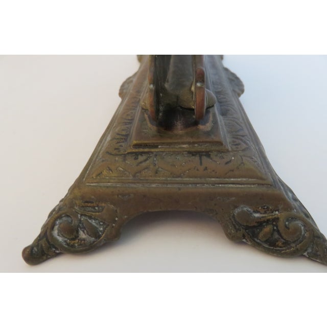 Antique English Brass Letter Holder Edwardian Art Nouveau For Sale - Image 9 of 12