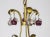 Brass 1940s Gilt Purple & Amber Fruit Crystal Chandelier For Sale - Image 8 of 12