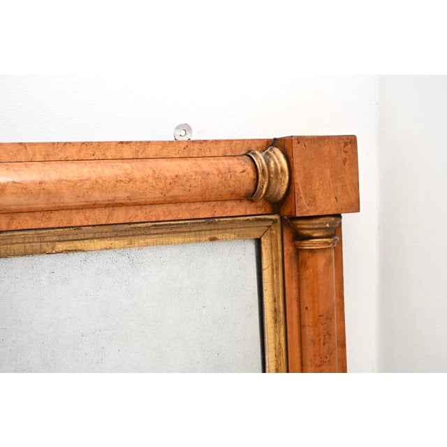 Wood Antique William IV Birds Eye Maple Overmantel Mirror, 1830s For Sale - Image 7 of 10