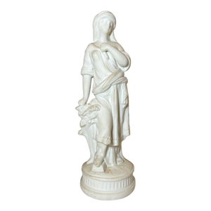 Antique 19th Century Parian Porcelain Lady European Figural Statue Figure Woman