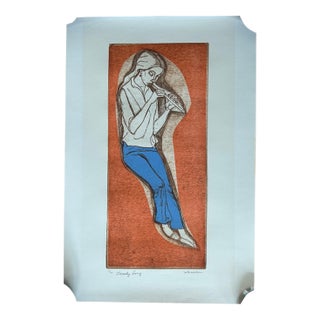 Irving Amen Original Woodblock Print For Sale