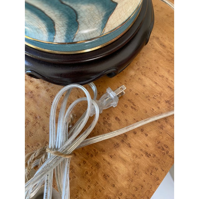 Vintage Lotus Flower Table Lamp With Pagoda Shade For Sale - Image 12 of 12