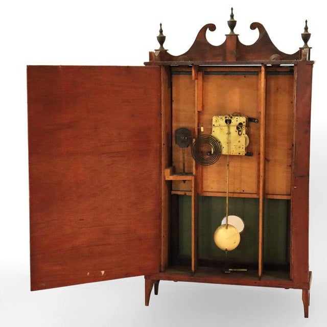 Brown Vintage Seth Thomas School Pillar & Scroll Mantle Clock, Reverse Painted Panel For Sale - Image 8 of 10
