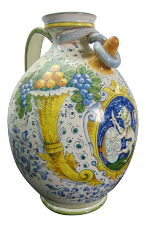 Artistica Italian Majolica Terra Cotta Pitcher Vase