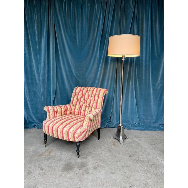 Neoclassical French 1940s Neoclassical Nickel-Plated Floor Lamp For Sale - Image 3 of 10