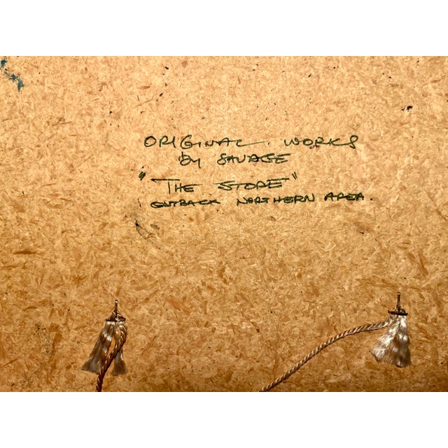 Wood 1972 Oil on Wooden Board Painting by Australian Artist Neil Savage For Sale - Image 7 of 7