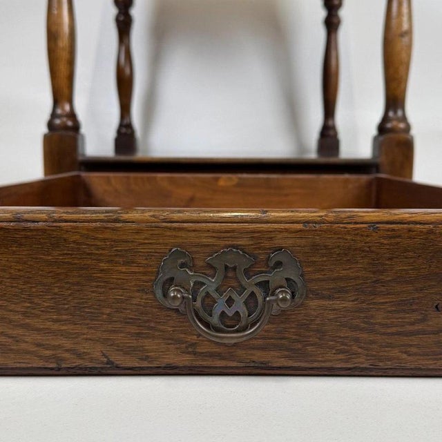 Antique Early 20th Century English Oak Side Table with Lower Shelf For Sale - Image 12 of 13