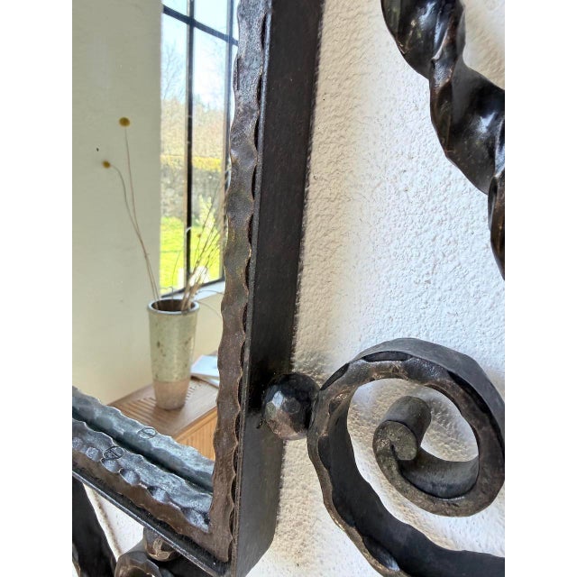 Brutalist Wrought Iron Mirror, 1940s For Sale - Image 17 of 18