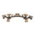 Vintage Mexican Hand-Forged Iron Five-Light Candelabra With Crackle Gilt Finish For Sale