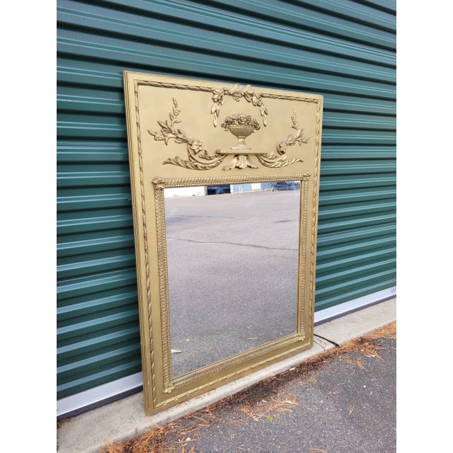 Large Antique Trumeau Gold Mirror For Sale In Philadelphia - Image 6 of 6
