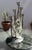 Gray Gene Byron Attrib MCM Brutalist Folk Art Mexican Tin Modernist Candelabra Sculpture, Birds For Sale - Image 8 of 10