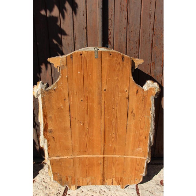 Wood Large Heraldic Mantle in Carved and Painted Wood, 1890s For Sale - Image 7 of 11