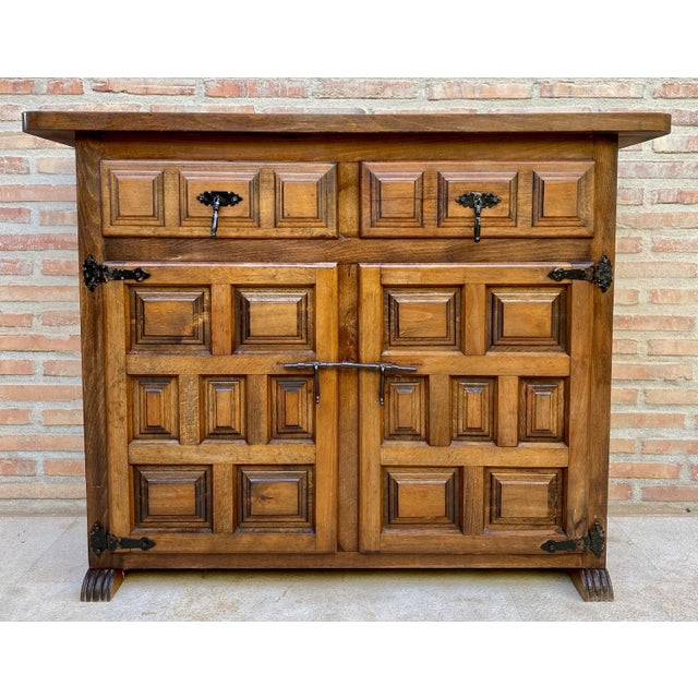 Spanish Catalan Carved Walnut Chest of Drawers, Highboy or Console, 1920s For Sale - Image 9 of 18