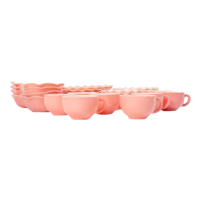 Mid 20th Century Hazel Atlas Crinoline Glass Dinner Set - 40 Piece For Sale