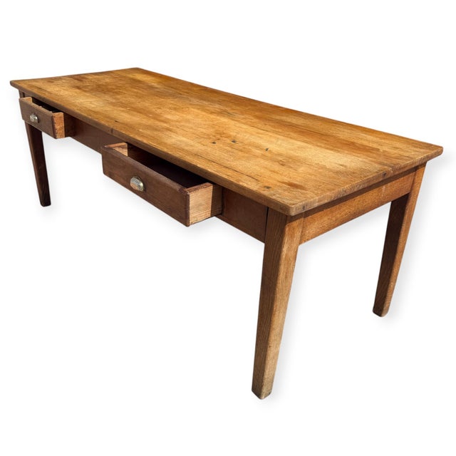 Antique French Farmhouse Table in Oak, 1900 For Sale - Image 6 of 18