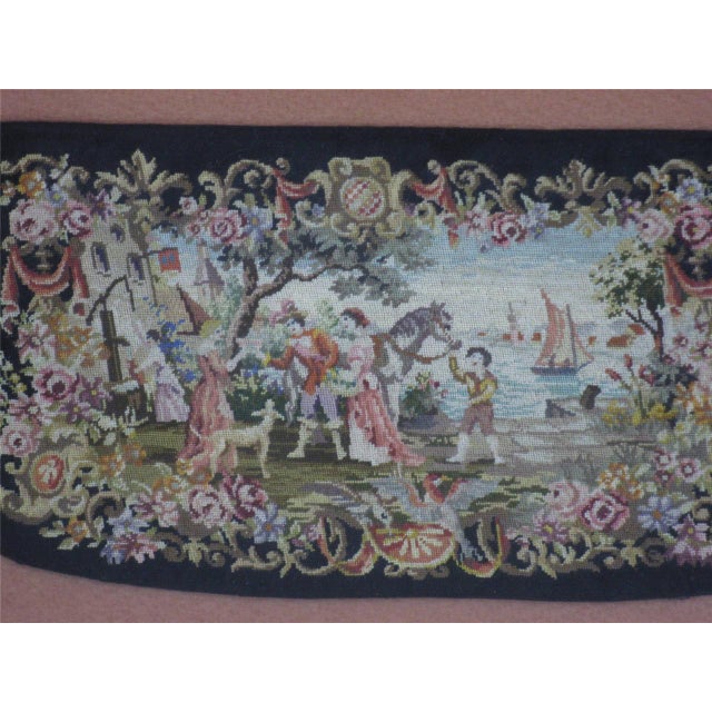 Mid 19th Century Needlepoint Tapestry Sleave Cuff Clothing Hand Embroidered Antique Gold Frame For Sale - Image 6 of 12
