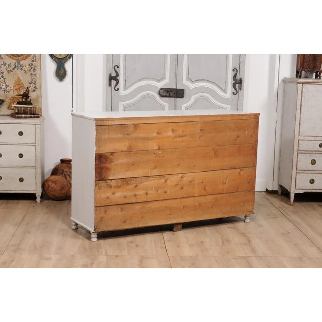 Mid-Century Modern 1830s Swedish Grey Painted Sideboard with Single Drawer over Two Doors For Sale - Image 3 of 12