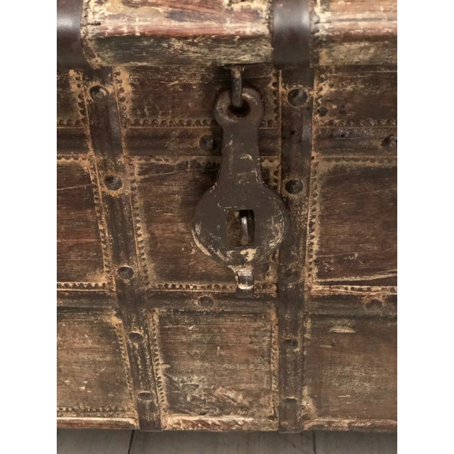 Wood 19th Century Vintage Indian Chest Coffee Table For Sale - Image 7 of 13