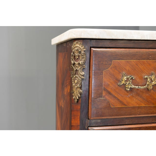 French Walnut Semainiere with Marble Top, 1880s For Sale - Image 6 of 9