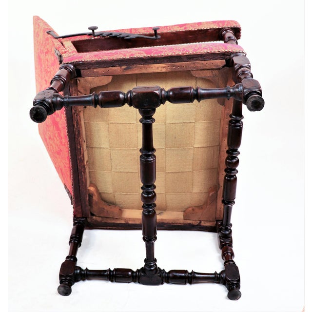 Mid-19th Century Gothic Revival English Walnut Reclining Arm Chair For Sale - Image 11 of 12