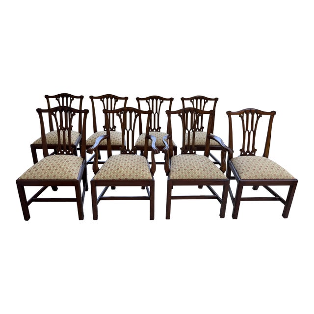 Set of 8 Mahogany Chippendale Dining Chairs — Anthony Hay Design For Sale