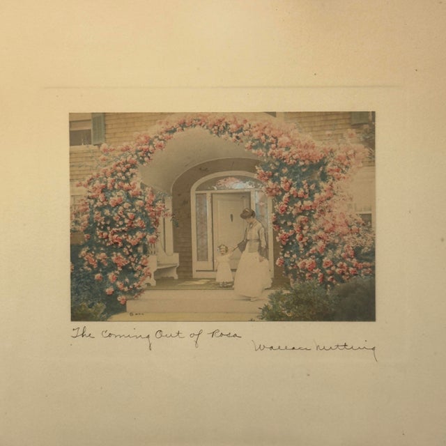 Antique Wallace Nutting Hand Colored Photograph the Coming Out of Rosa For Sale - Image 4 of 12