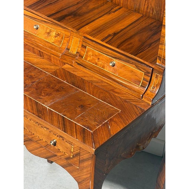 Brown Antique English Marquetry Secretary For Sale - Image 8 of 13