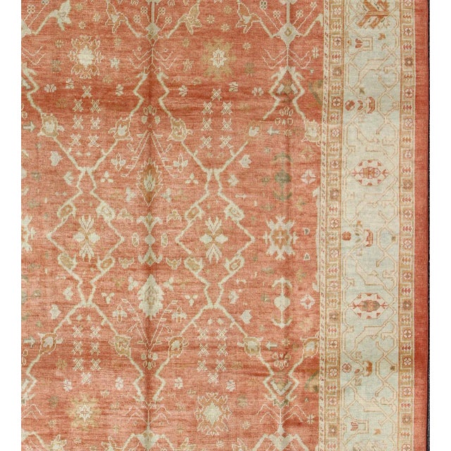 Turkish Oushak with Angora wool. Turkish Oushak Rug With Angora Wool by Keivan Woven Arts / rug MSD-A1364, country of...