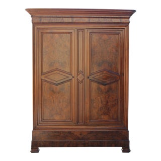 19th Century French Louis Philippe Walnut Armoire Period Chateau Circa 1850s For Sale