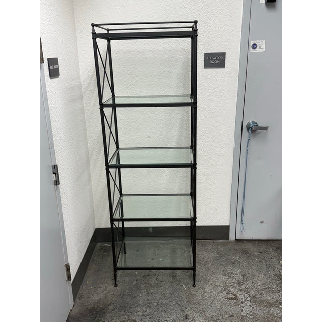 Restoration Hardware Metal + Glass Etagere For Sale - Image 10 of 12