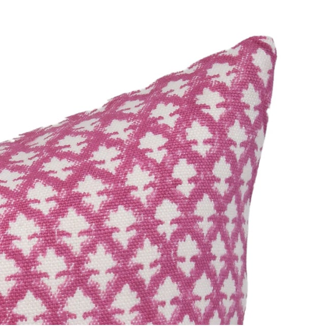 Not Yet Made - Made To Order Pink and White Handmade Floral Decorative Pillow Cover 26x26 Inch- Pinkcity Jaal For Sale - Image 5 of 5