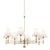 Mark D. Sikes 8 Light Classic No. 1 Chandelier, Aged Brass, Natural Shade For Sale