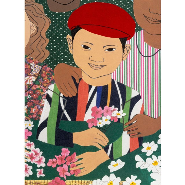 Contemporary Elizabeth Catlett "Children With Flowers", 1995 For Sale - Image 3 of 9