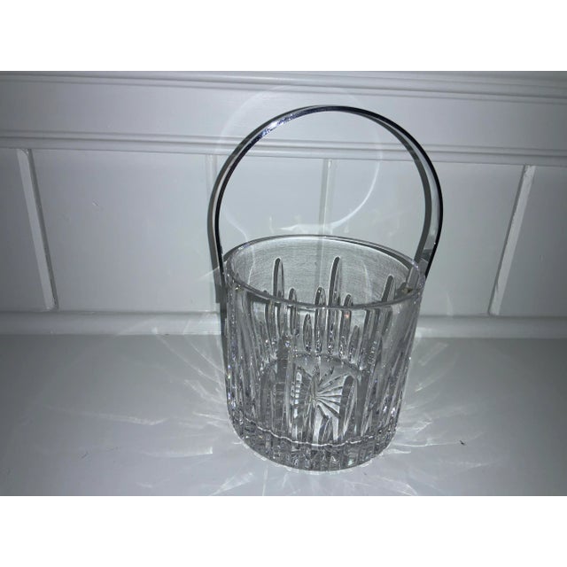 Vintage Petite Crystal Ice Bucket With Silver Handle For Sale - Image 13 of 13