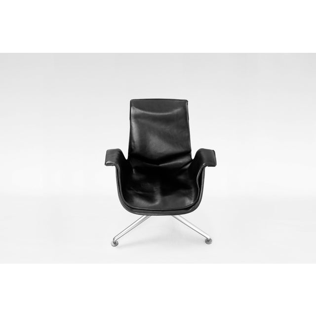 Black Leather FK6727 Tulip Chair by Preben Fabricius & Jørgen Kastholm for Kill International, 1960s For Sale - Image 5 of 6