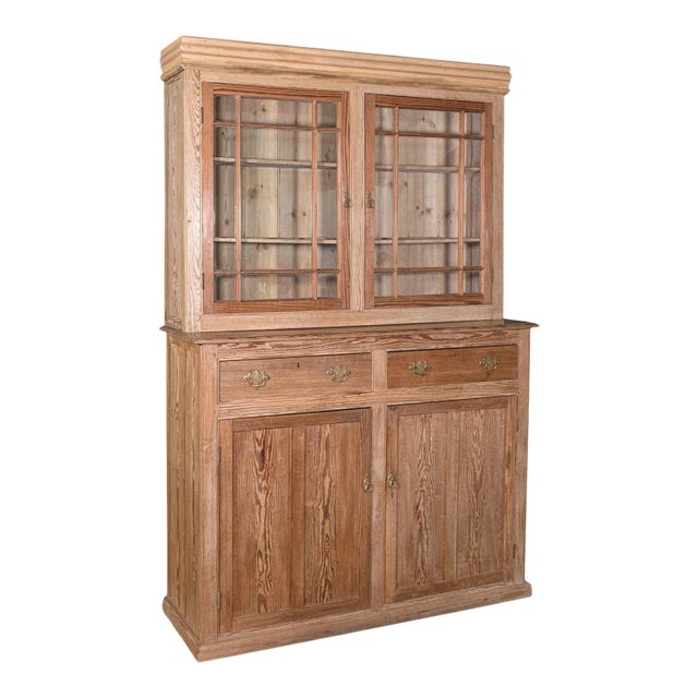 1850s Very Tall 8' Antique Victorian English Pine Cupboard For Sale