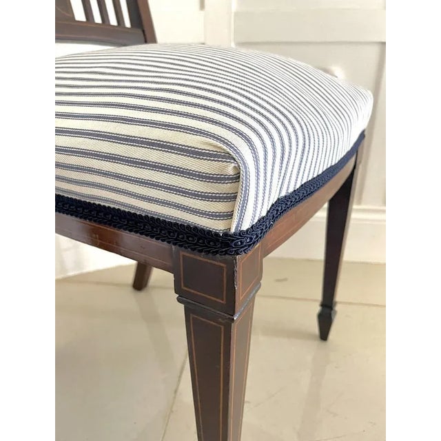 1900 - 1909 Edwardian Mahogany Inlaid Dining Chairs, 1900s, Set of 4 For Sale - Image 5 of 13